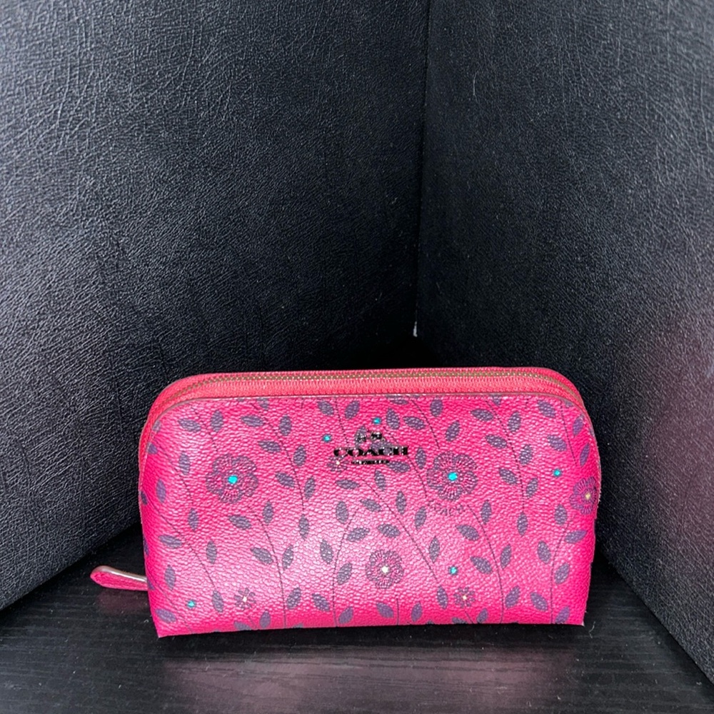 Coach Pink Floral Cosmetic Bag